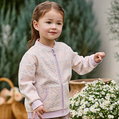 Dave&Bella Toddler Girls/Boys Stylish Wave Print Outwear Lightweight Fleece Jackets