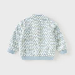 Dave&Bella Toddler Girls/Boys Stylish Wave Print Outwear Lightweight Fleece Jackets