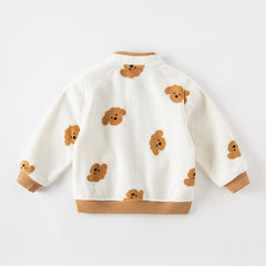 Dave&Bella Toddler Boys’ Fleece Jacket – Playful Print “Hug Jacket”