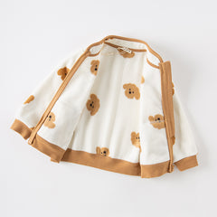 Dave&Bella Toddler Boys’ Fleece Jacket – Playful Print “Hug Jacket”