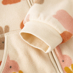 Dave&Bella Toddler Boys’ Fleece Jacket – Playful Print “Hug Jacket”