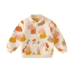 Dave&Bella Toddler Boys’ Fleece Jacket – Playful Print “Hug Jacket”