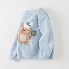 Dave&Bella Toddler Girls/Boys Autumn Soft Cute Animal Jacquard Chenille Sweater Tops