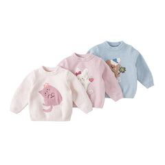 Dave&Bella Toddler Girls/Boys Autumn Soft Cute Animal Jacquard Chenille Sweater Tops