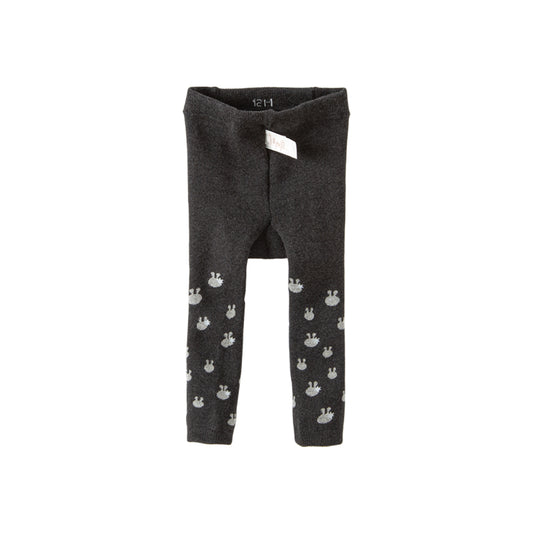 Dave&Bella Girls Autumn Dark Grey Rabbit Print Warm Footless Tights Leggings