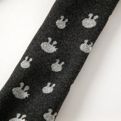 Dave&Bella Girls Autumn Dark Grey Rabbit Print Warm Footless Tights Leggings