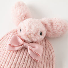 Dave&Bella Girls Winter Grey Pink Kint Pullover Hat