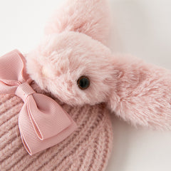 Dave&Bella Girls Winter Grey Pink Kint Pullover Hat
