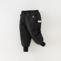 Dave&Bella Kids Girls/Boys Winter Versatile Outdoor Waterproof Cozy Drawstring Down Pant