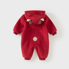 Dave&Bella Baby Girls/Boys Cute Animal-shaped Soft Fleece Hooded One-Pieces Romper