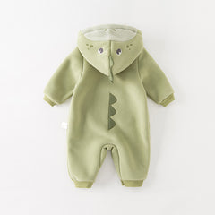 Dave&Bella Baby Girls/Boys Cute Animal-shaped Soft Fleece Hooded One-Pieces Romper