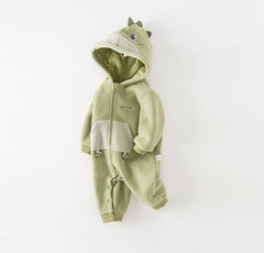 Dave&Bella Baby Girls/Boys Cute Animal-shaped Soft Fleece Hooded One-Pieces Romper