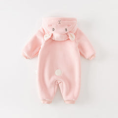 Dave&Bella Baby Girls/Boys Cute Animal-shaped Soft Fleece Hooded One-Pieces Romper