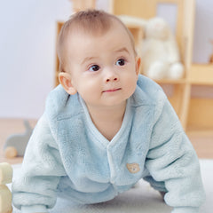 Dave&Bella Baby Boys/Girls Purple/Blue Plush Padded One-pieces Romper