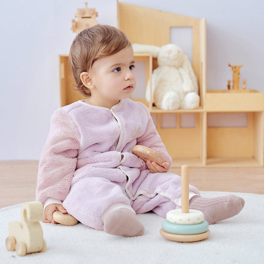 Dave&Bella Baby Boys/Girls Autumn Purple/Blue Plush Padded One-pieces Romper