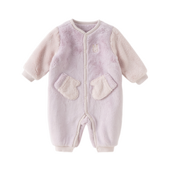 Dave&Bella Baby Boys/Girls Purple/Blue Plush Padded One-pieces Romper