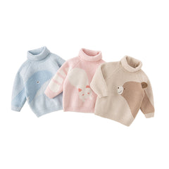 Dave&Bella Toddler Girls/Boys Adorable Animal Jacquard Chenille Turtle Sweaters