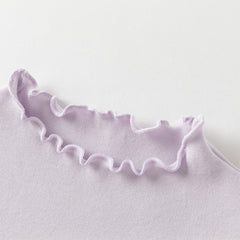 Dave&Bella Girls Autumn Toddler Grey/Purple Lace collar T-shirts Tops