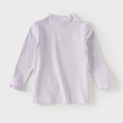 Dave&Bella Girls Autumn Toddler Grey/Purple Lace collar T-shirts Tops