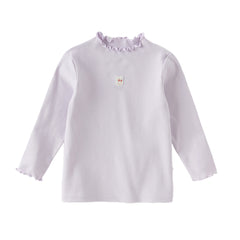 Dave&Bella Girls Autumn Toddler Grey/Purple Lace collar T-shirts Tops