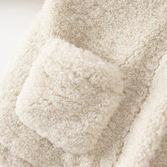 Dave&Bella Toddler Girls Casual Beige Outwear Hooded Plush Padded Cozy Coats