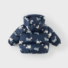 Dave&Bella Toddler Girls/Boys Winter Animal Print Windproof Outwear Hooded Down Coats