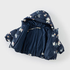 Dave&Bella Toddler Girls/Boys Winter Animal Print Windproof Outwear Hooded Down Coats