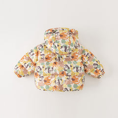 Dave&Bella Toddler Girls/Boys Winter Animal Print Windproof Outwear Hooded Down Coats