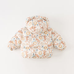 Dave&Bella Toddler Girls/Boys Winter Animal Print Windproof Outwear Hooded Down Coats