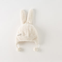 Dave&Bella Girls Winter Milk White Cute Rabbit Ears Plush Hat