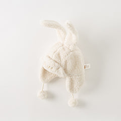 Dave&Bella Girls Winter Milk White Cute Rabbit Ears Plush Hat