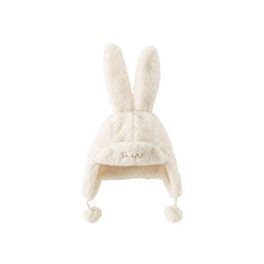 Dave&Bella Girls Winter Milk White Cute Rabbit Ears Plush Hat