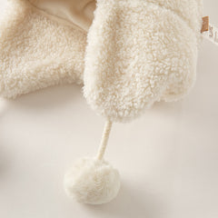 Dave&Bella Girls Winter Milk White Cute Rabbit Ears Plush Hat