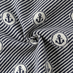 Dave&Bella Toddler Boys Blue White Striped Breathable Cotton Casual Sweaters Tops