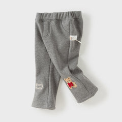 Dave&Bella Toddler Girls Autumn Grey Cartoon Bear Sweatpants
