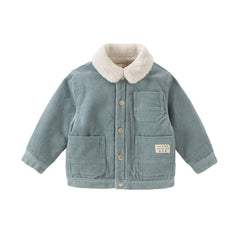Dave&Bella Toddler Boys Winter Sky Blue Turtle Outwear Plush-lined Padded Coats
