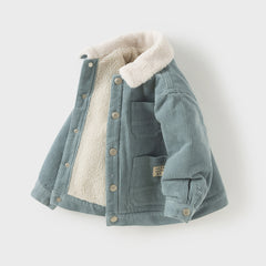 Dave&Bella Toddler Boys Winter Sky Blue Turtle Outwear Plush-lined Padded Coats