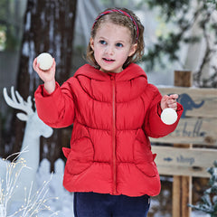 Dave&Bella Toddler Girls Winter Adorable Outdoor Windproof Outwear Hooded Down Coats