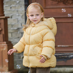Dave&Bella Toddler Girls Winter Adorable Outdoor Windproof Outwear Hooded Down Coats