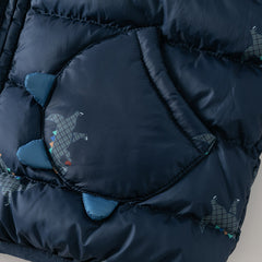 Dave&Bella Toddler Boys Winter Playful Dinosaur-style Outdoor Hooded Cozy Down Coats