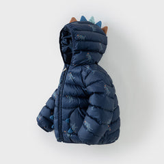 Dave&Bella Toddler Boys Winter Playful Dinosaur-style Outdoor Hooded Cozy Down Coats
