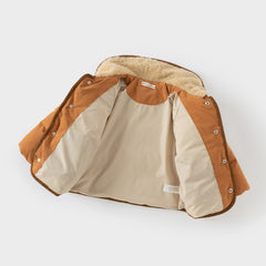 Dave&Bella Toddler Boys Winter Camel Brown/Dark Grey Outdoor Outwear Cozy Down Coats