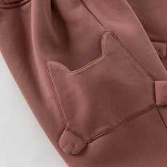 Dave&Bella Toddler Girls/Boys Autumn Pink/Black Knit Padded Pants