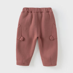 Dave&Bella Toddler Girls/Boys Autumn Pink/Black Knit Padded Pants