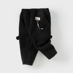 Dave&Bella Toddler Girls/Boys Autumn Pink/Black Knit Padded Pants