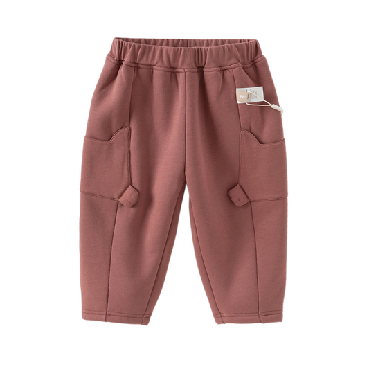 Dave&Bella Toddler Girls/Boys Autumn Pink/Black Knit Padded Pants