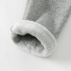 Dave&Bella Toddler Girls Versatile Light Grey Soft Plush-lined Leggings