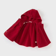 Dave&Bella Toddler Girls Festival Christmas Red Outdoor Hooded Fleece Capes Coat