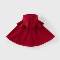 Dave&Bella Toddler Girls Festival Christmas Red Outdoor Hooded Fleece Capes