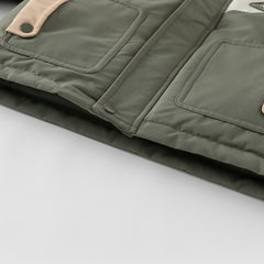 Dave&Bella Toddler Boys Winter Green Outwear Warm Hooded Two-Piece Down Coats Set